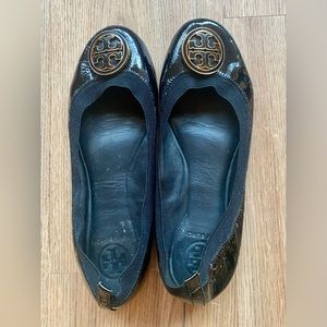 Tory Burch Caroline Leather Black 7.5 Women’s Ballet Flats